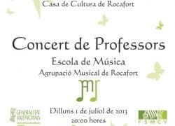 Concierto de profesores de la Escuela de Música de la Agrupació Musical de Rocafort