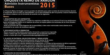 La Orquesta Reino de Aragón convoca una bolsa de instrumentistas