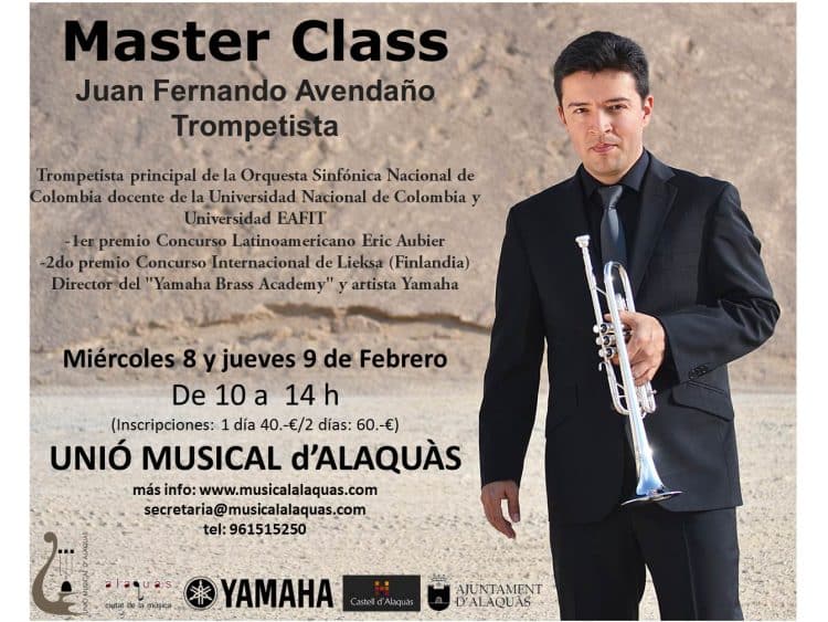 El trompetista Juan Fernando Avendaño ofrece una Master Class en Alaquàs