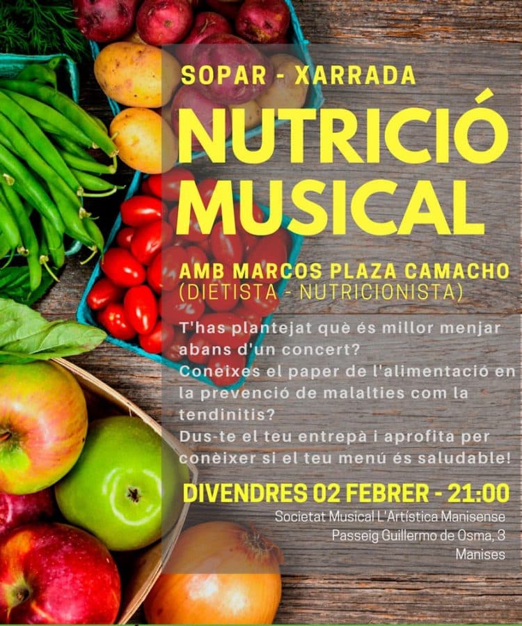 Una xerrada descobreix els secrets de l’alimentació per als músics amateurs i professinals