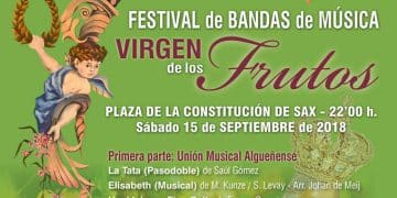 La Unión Musical de Sax y la Unión Musical Algueñense juntas en el Festival Virgen de los Frutos