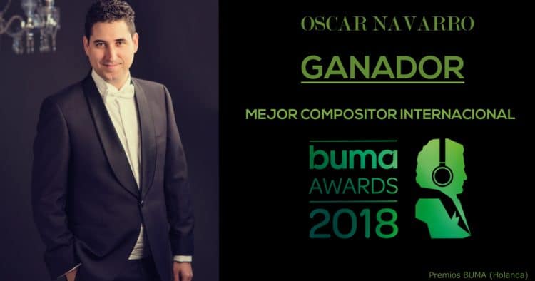Óscar Navarro, galardonado con el premio al Mejor Compositor Internacional por la Buma Brass Awards de Holanda