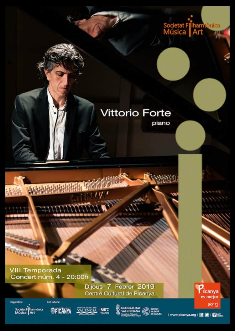 El pianista Vittorio Forte ofereix este dijous un concert al Centre Cultural de Picanya