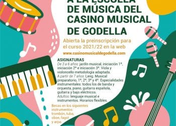 Cartell per apuntar-se a l'escola de música de Godella