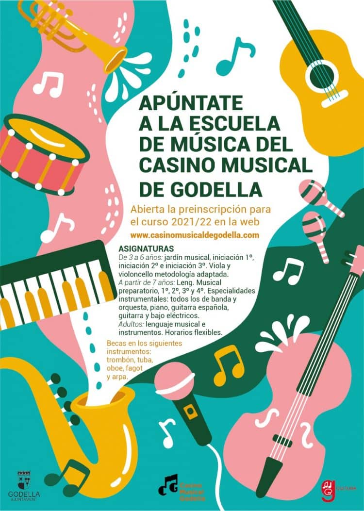 Cartell per apuntar-se a l'escola de música de Godella