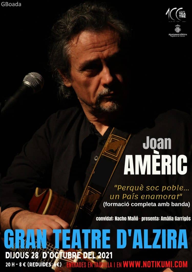 Joan Amèric presenta el seu espectacle a Alzira en el primer gran concert de la celebració del centenari del Gran Teatre