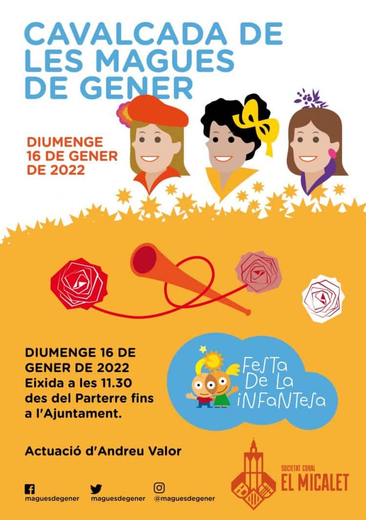 El Micalet presenta a les Magues de Gener que protagonitzaran la Festa de la Infantesa el 16 de gener
