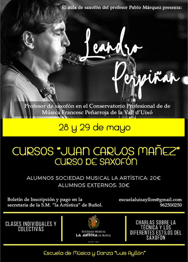 La Artística de Buñol: La escuela “Luis Ayllón” retoma los cursos de perfeccionamiento “Juan Carlos Máñez”