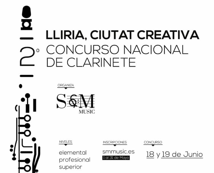 El Concurs Nacional de Clarinet ‘Llíria, Ciutat Creativa’ celebrarà al juny la seua segona edició