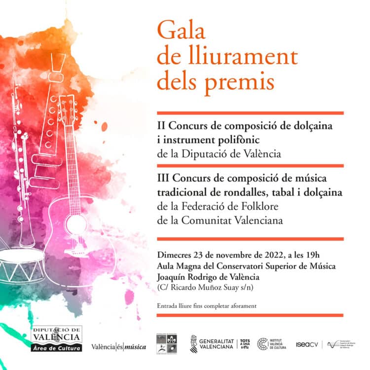 La Diputació de València entrega els premis de música tradicional valenciana