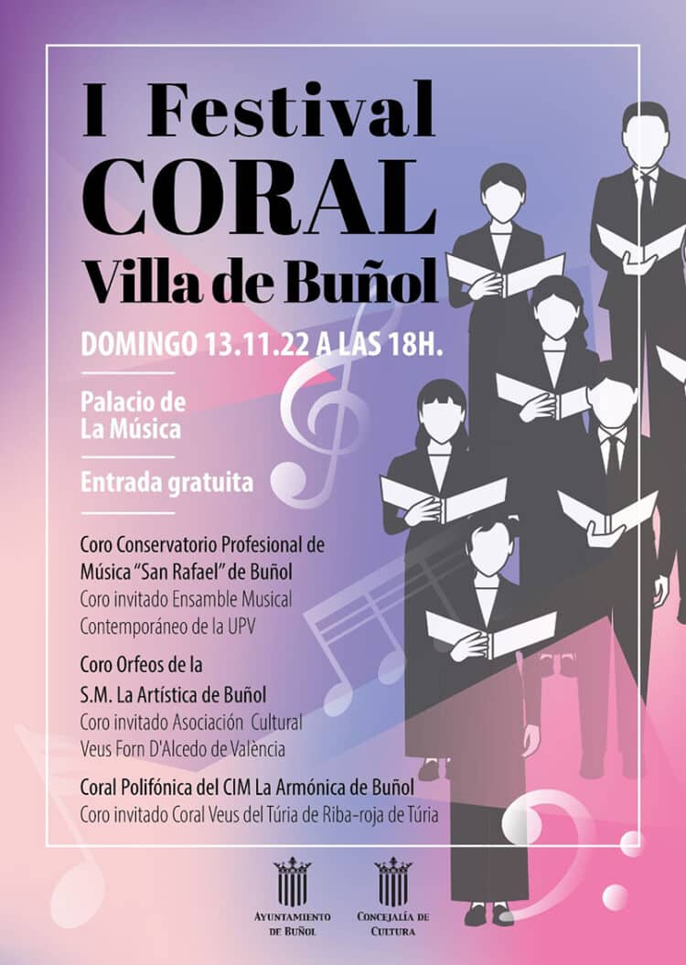 Buñol organiza el I Festival Coral este domingo en el Palacio de la Música