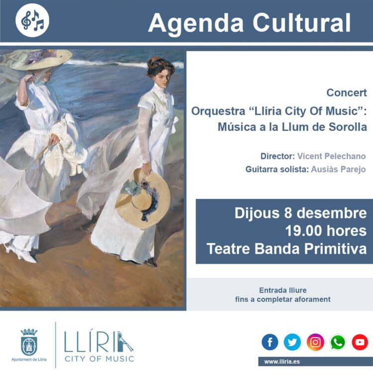 L’Orquestra “Llíria City Of Music” oferirà un concert pròleg al centenari de Joaquín Sorolla