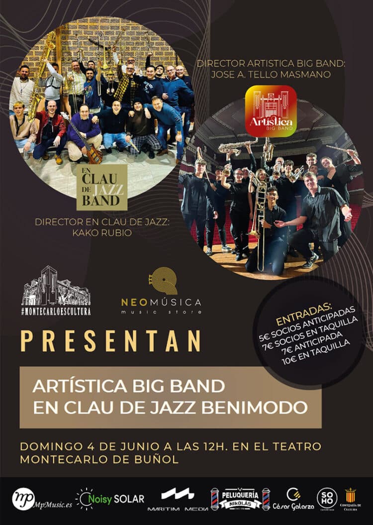 La ‘Artística Big Band’  de Buñol ofrece su concierto de presentación junto a ‘En clau de jazz Band’. Entrevista con su director Tello Masmano