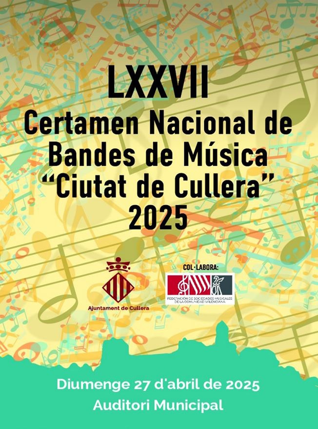 El Certamen de Cullera ja té cartell: La Filarmónica Beethoven de Campo de Criptana, La Armónica de Cox i Santa Cecilia d’Alcàsser