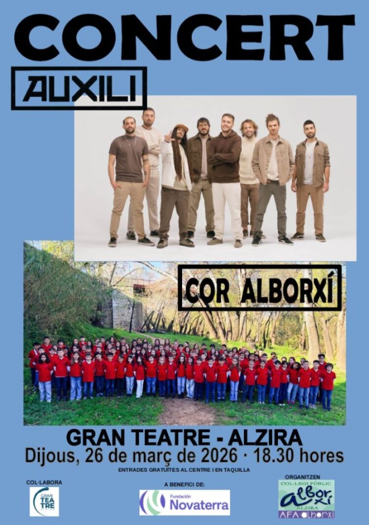 Auxili y el Cor Alborxí se unen en un concierto solidario en el Gran Teatre de Alzira