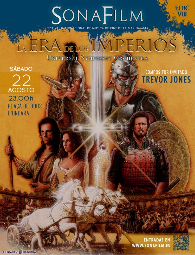 Festival de Música de Cine de la Marina Alta: La música de «Gladiator», «Troya», «El último mohicano» y otros grandes títulos histórico sonará el 22 de agosto en el concierto de clausura de SONAFILM